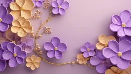 background of delicate pink and lilac flowers, with space for text. banner, template for postcard, cover.
