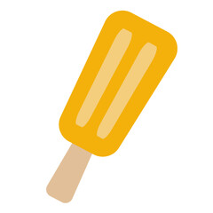 Fruit ice cream, frozen juice on wooden stick, fruity popsicle. Colorful cold summer dessert isolated on white background.