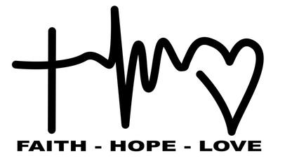 christian faith hope love symbol set on white background for tattoo icon decoration object element. vector and illustration