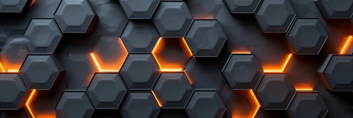A close up of a wall with orange and yellow lights, AI