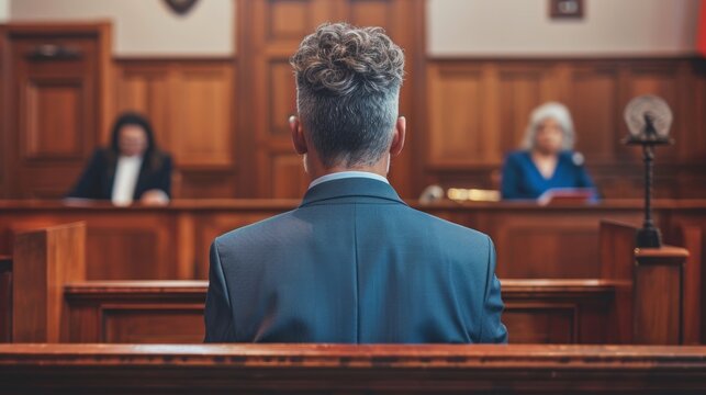 Courtroom symbolism with judge and lawyers exemplifying justice and rule of law importance
