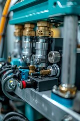 Fototapeta premium A close up of a machine with many different parts, AI