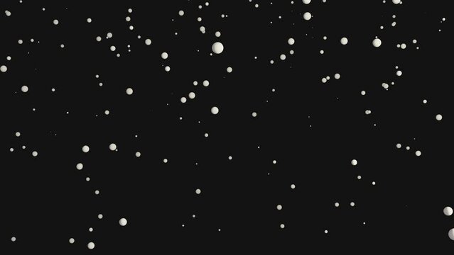 Isolated falling snow on black screen