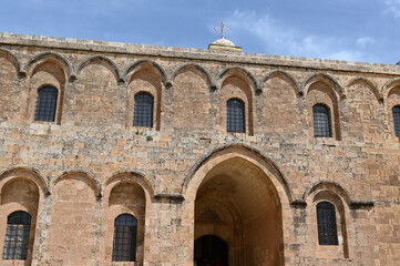 Top view of Mor Hananyo (Deyrulzafaran) Monastery is an important Syriac Orthodox monastery in Mardin, Turkey.