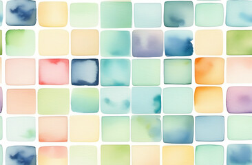 Abstract watercolor background, squares, waves, multicolored