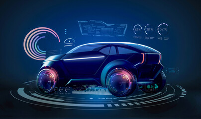 A futuristic car with a futuristic design and a futuristic dashboard