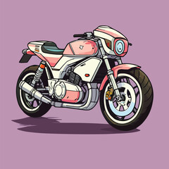 Obraz na płótnie Canvas Motorcycle new style illustration pastel colors thin vector art