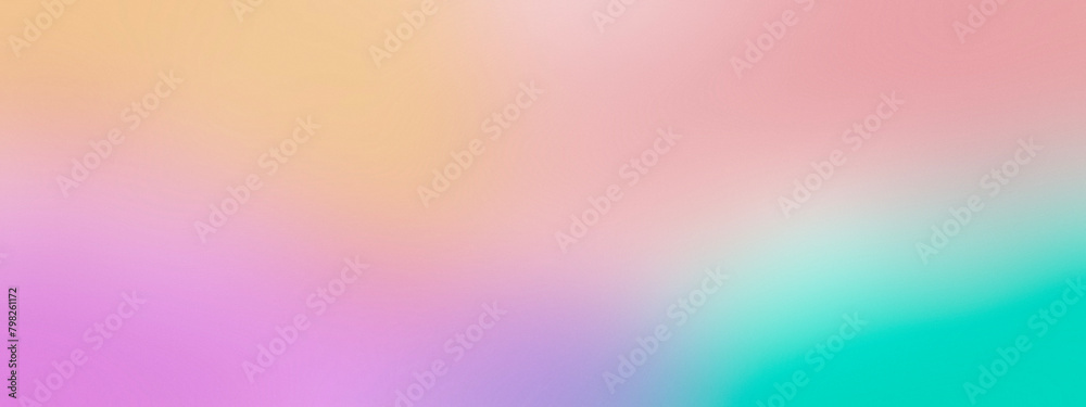 Poster Abstract soft pastel gradient texture with noise and blur effects. Colorful digital soft noise effect on transparent background. Effect of film overlay on the screen	

