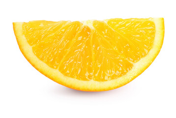 Citrus fruit. Slice of fresh orange isolated on white