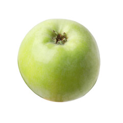 Whole ripe green apple isolated on white