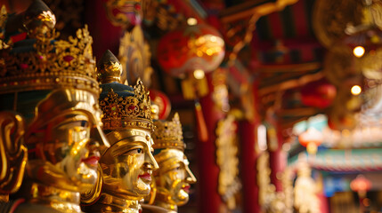 Fototapeta premium Intricate decorations adorning Buddhist temples for Vesak