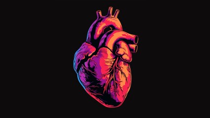 vector image of cartoon heart, graphic design