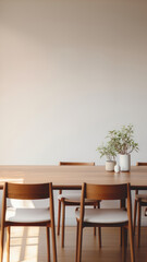 Close up photo of dinning room.