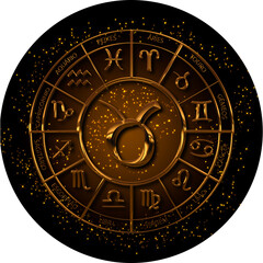 CIRCLE OF GOLDEN ZODIAC SIGNS
