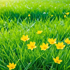 Scenic Landscape with Greenery and Yellow Flowers