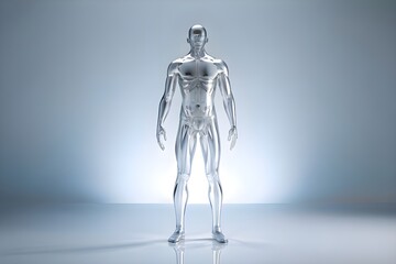 Human Body Made of Glass: Conceptual Representation of Fragile Life - obrazy, fototapety, plakaty