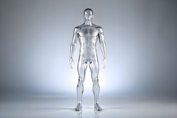 Human Body Made of Glass: Conceptual Representation of Fragile Life - obrazy, fototapety, plakaty