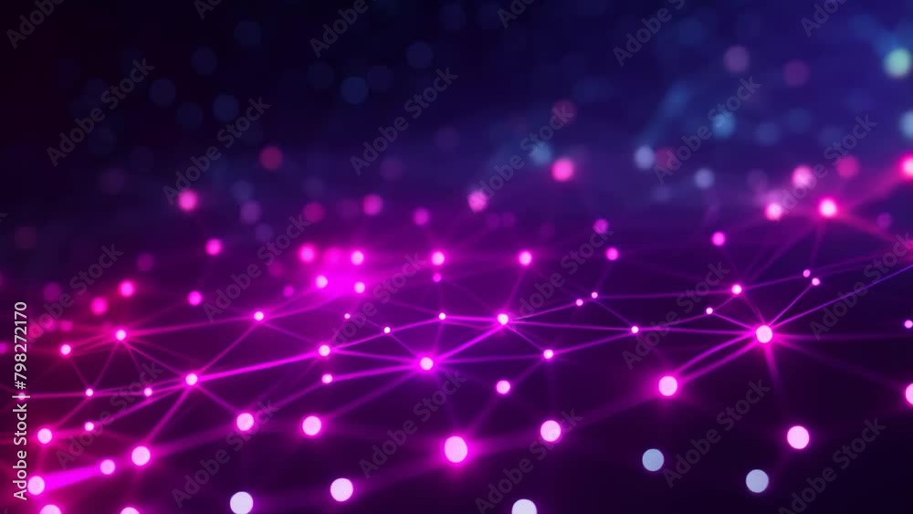 Poster abstract technology background with connection lines and dots. 3d rendering, abstract futuristic dig
