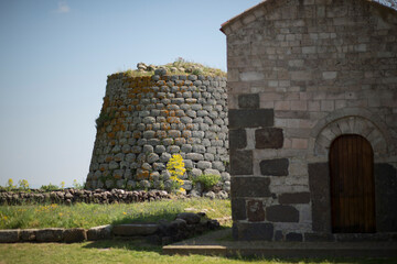 Nuraghe and Church of Santa Sabina. Silanus. Nuoro. Sardinia. Italy