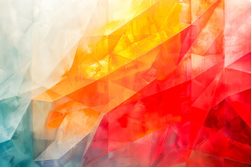 Abstract composition of colorful geometric shapes conveying motion and vitality