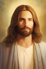 Illustration of jesus portrait painting adult.