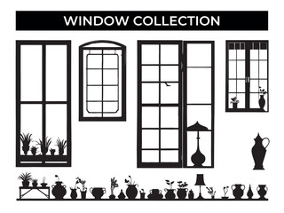 Silhouette of a Window in Black and White