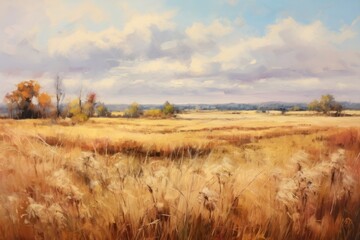 Fototapeta premium Landscape field grassland outdoors.