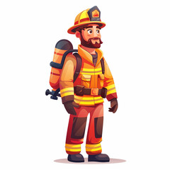 Fototapeta premium Firefighter in Fireman Suit isolated on white background
