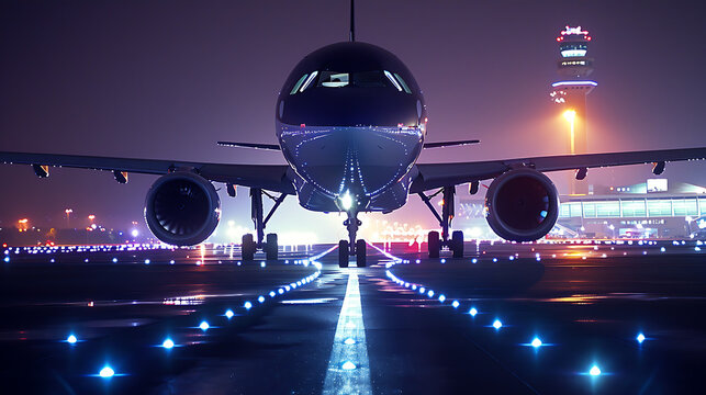 A captivating image capturing the anticipation and excitement of an airplane on the runway, poised for takeoff on its next adventure