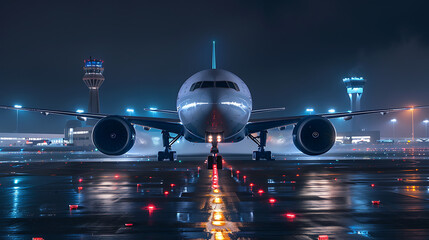 A captivating image capturing the anticipation and excitement of an airplane on the runway, poised for takeoff on its next adventure