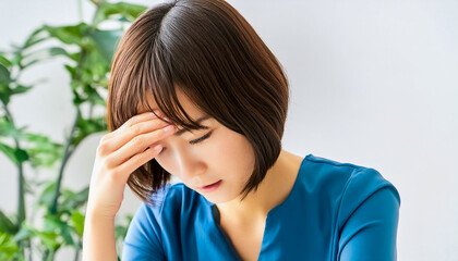 悩み　不安　孤独　頭痛　幻滅　一人　背景