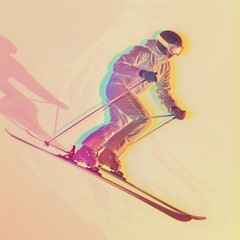 Naklejka premium Skiing recreation outdoors clothing.