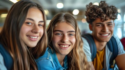 Young teen friends pictured together in high school