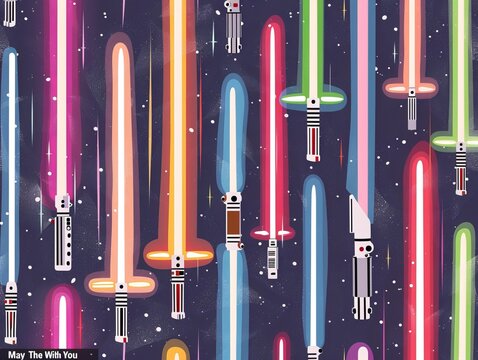 Star wars swords. Introducing a set of laser sabers, futuristic weapons that shine with intensity, ready for battle. This collection of sleek