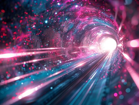 Experience the exhilarating journey through space with this abstract vector illustration depicting a "star warp" or hyperspace jump. Traces of moving starlight