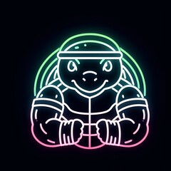 Neon fitness turtle