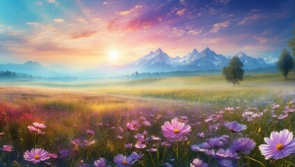 sunrise in the mountains, sunset in the mountains