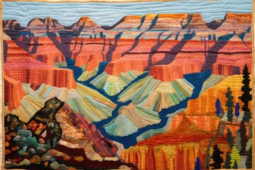 Obraz premium Stunning joyful grand canyon landscape tapestry craft.