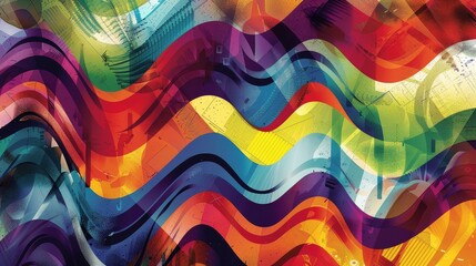 A vibrant tapestry of colorful abstract waves