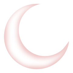 illustration of light purple glowing crescent moon icon with transparent background © NADEALI