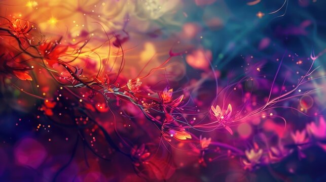 Digitally generated abstract background image, perfectly usable for a wide range of topics like nightlife, autumn or Christmas.