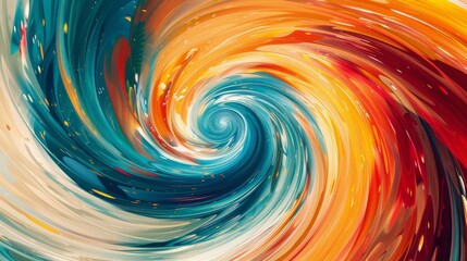 Vibrant swirl of colors blending in a mesmerizing abstract whirlpool - obrazy, fototapety, plakaty