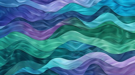 Vibrant waves of color flowing in a sea of abstraction - obrazy, fototapety, plakaty