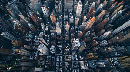 the backdrop of a city skyline, the HD camera reveals the mesmerizing patterns of streets and buildings from above in captivating aerial photography, with bustling urban life - Powered by Adobe
