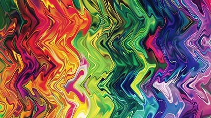 Vibrant waves of liquid color melting together - obrazy, fototapety, plakaty