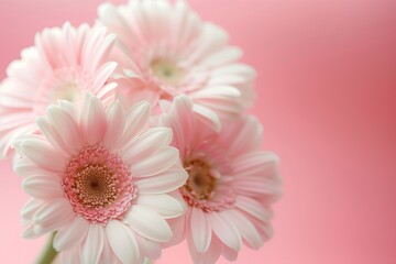 Fototapeta premium Gerbera Daisies, Gentle Pink, Fresh Spring Blossoms