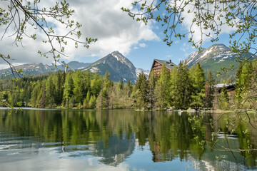 Strbske pleso lake in High Tatras mountains National park in Slovakia