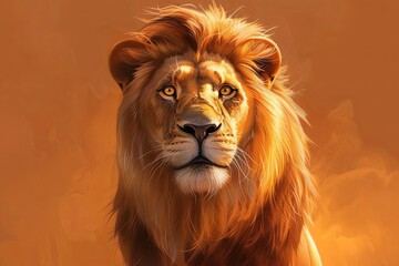 Regal Lion King: Vector Art Representing Majesty and Strength