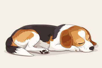 Premium Vector Cute Beagle Sleeping - Children's Cartoon Delightful Pet Illustration
