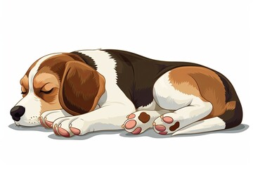 Premium Vector Cute Sleeping Beagle Cartoon - Kid's Love, Fun, and Charm Illustration